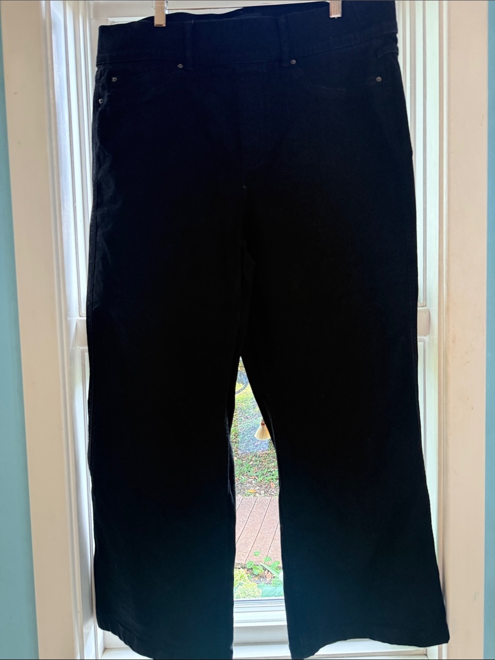 SPANX Black Wide-Leg Flare Jeans